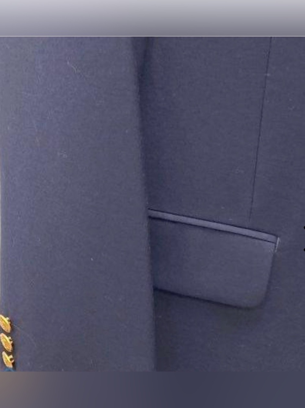 Ralph Lauren / Macy’s Men’s Store 100% Wool Navy Blazer with Gold Buttons, 38R - Picture 3 of 7